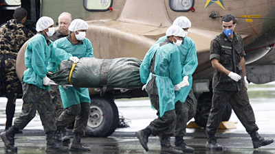 carrying a body from Air France flight 447