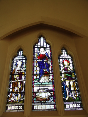 stained glass window in Hambleden Church