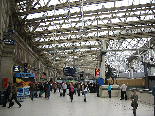Waterloo train station in London