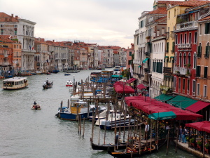 view from the Rialto bridge in Venice