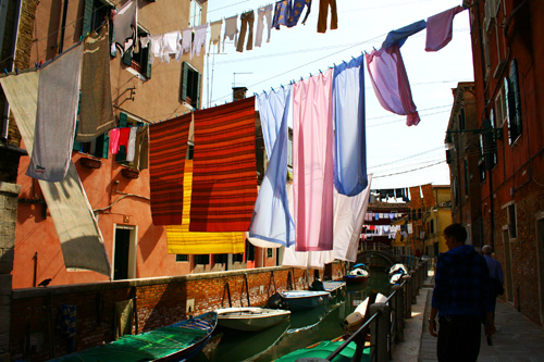washing hanging out in Venice (Italy)